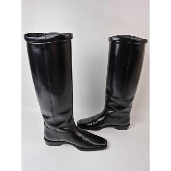 Toteme Women’s Black The Riding Leather Knee-High Boots Size 36 - Picture 5 of 6